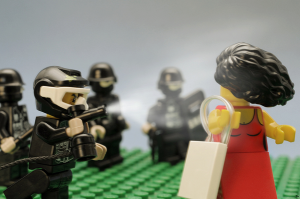 clicks toys with woman in red