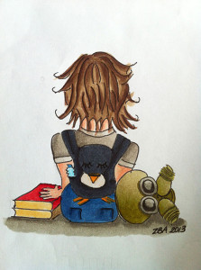 gasmaks in kids school bag